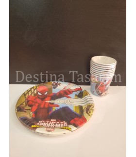 Spiderman resimli plastik tabak ve bardak